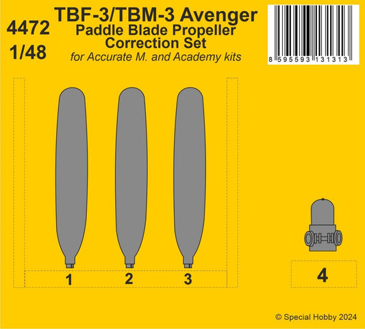 CMK/Czech Master Kits 4472 1:48 TBF-3/TBM-3 Avenger Paddle Blade Propeller Correction Set