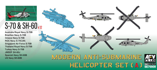 AFV Club SE70009 1:700 Modern Anti-submarine Helicopter Set A